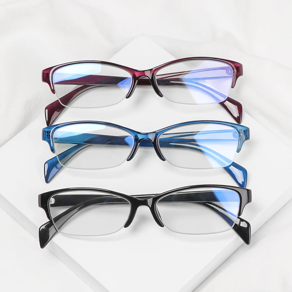 

Unisex Anti Blue Light Presbyopic Glasses Ultralight Diamond-cut Half Fram Reading Glasses High-definition Eyewear +1.0~+4.0