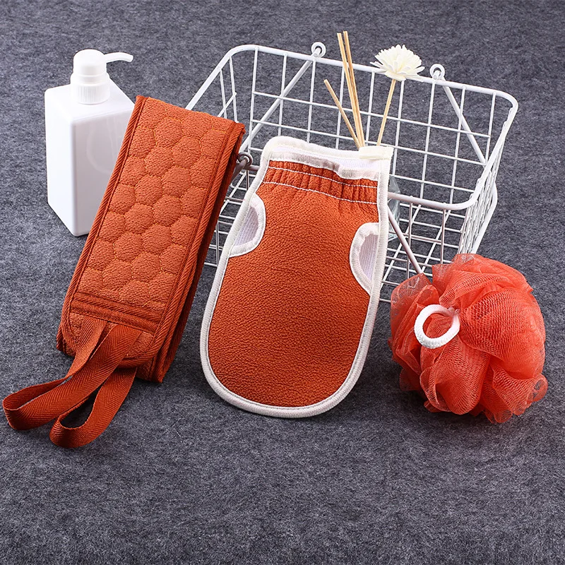 

OMG 2021 beauty personal care skin exfoliating bath gloves bath back scrubber for shower deep exfoliating mitt body packaging