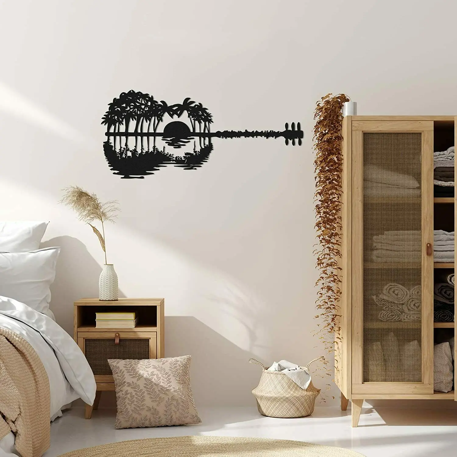

Metal Guitar Wall Art Decor Rustic Metal Guitar Art Black Guitar Metal Wall Art