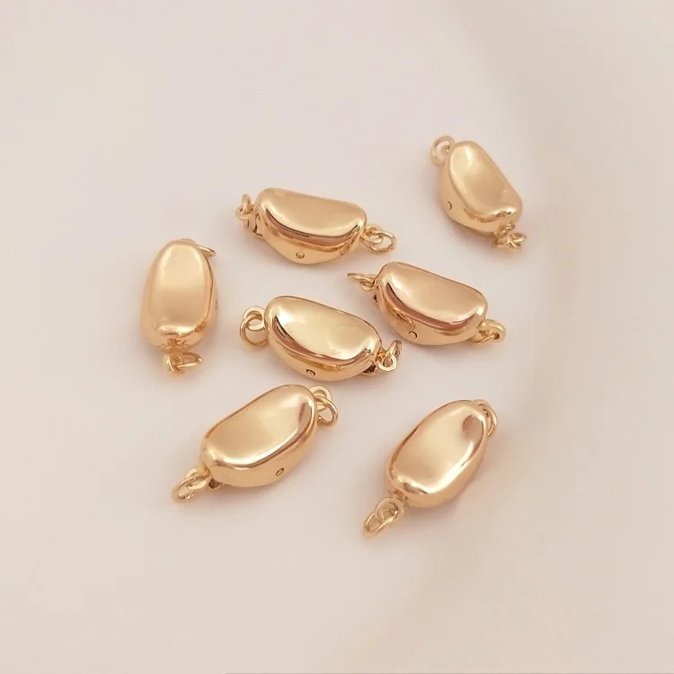 

Brass Color Preserving 14k gold plated Boat Shaped Ingot Clasps For Diy Bracelet Necklace Findings Accessories