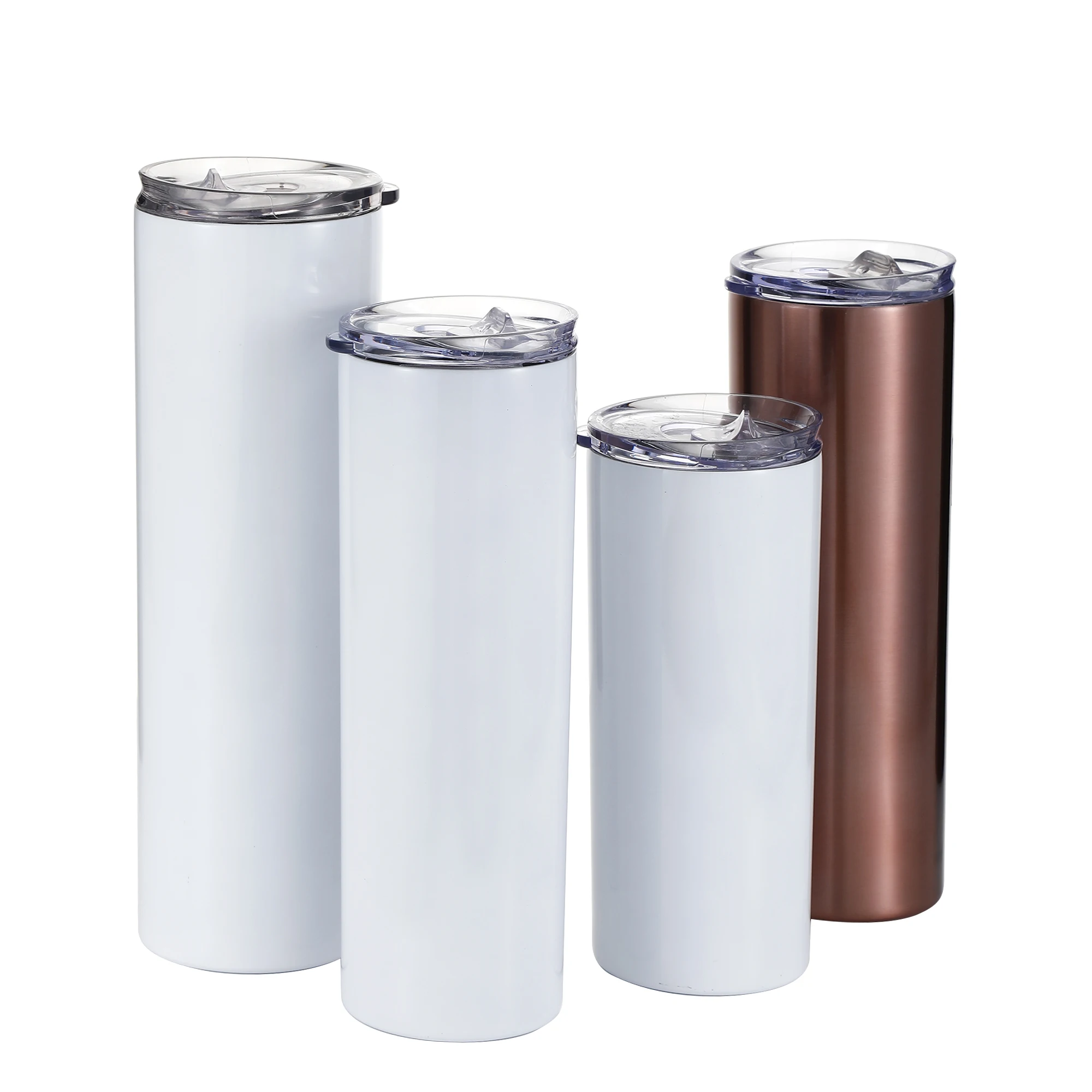 

Custom color and pattern Sublimation Tumbler Double Wall Stainless Steel straight cups in stock with cap