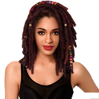 

Crochet Hair Dreadlocks Faux Locs Braiding Hair Extensions Synthetic Dreadlock Jumbo 12 Inch 12 Strands Black Crochet Hair, Seven colors