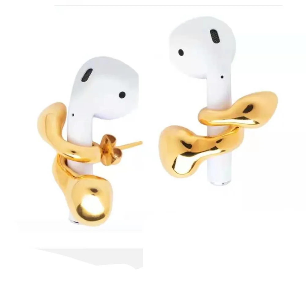 

Personality Design 925 Silver Needle Stud Earring Snake Shaped Winding Anti Loss Earrings, Gold