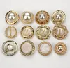 Metal buttons highlight hand sewn pearl new son small wind decoration buttons