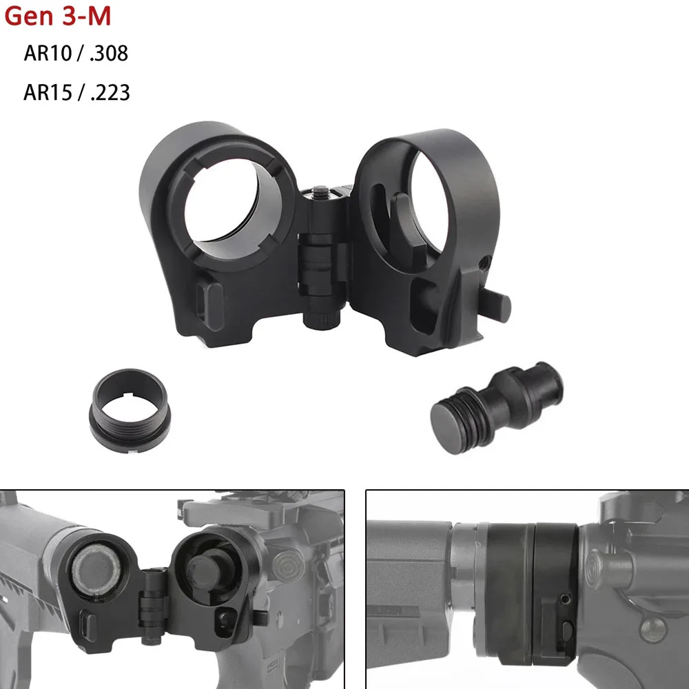 

Tactcal CARBINES AR15 AR10 .223 .308 M4/M16 Gen3-M AR Folding Stock Adapter Hunting Accessories, Black