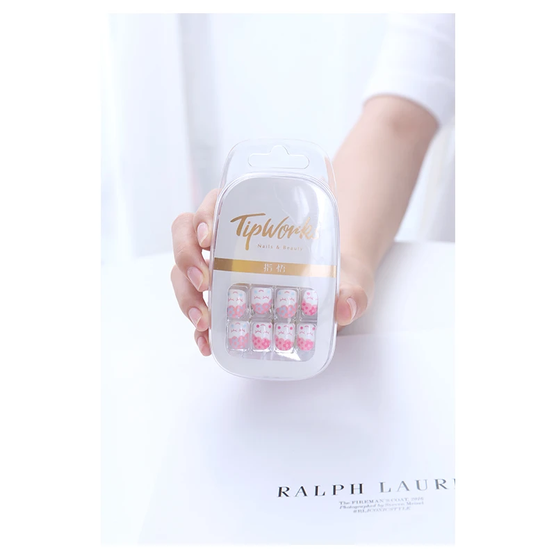 

Brand new design luxury high quality 2020 best-selling artificial fake nail cover sheet artificial nails private label, Customized