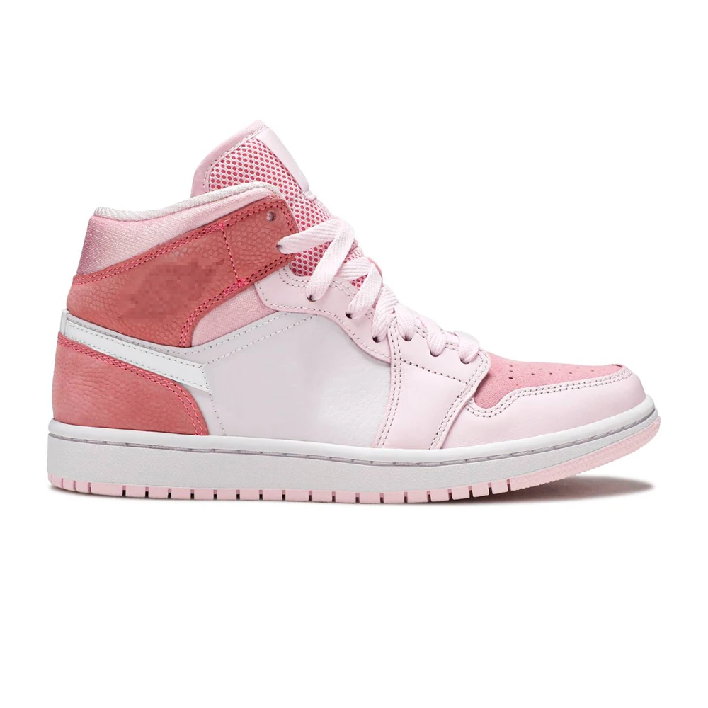 

Fujian Factory 1 Mid Pink Quartz men women sneakers fashion casual sports basketball shoes