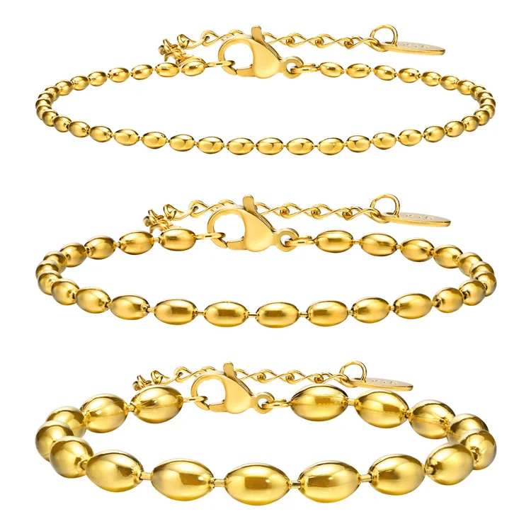 

Fashion fine jewelry stainless steel beads bracelet gold beaded bracelet