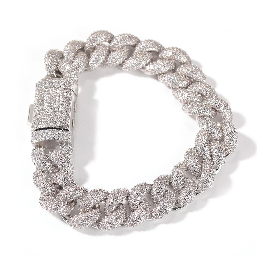 

Jitiken jewelry Mens Miami 14mm Zirconia Diamond Iced Out CZ Cuban chain link bracelet High quality full diamond bracelet