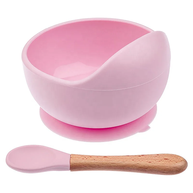 

BPA Free Food Grade Silicone Tableware Silicone Non Slip Baby Feeding Baby Suction Silicone Bowl Set, 8color