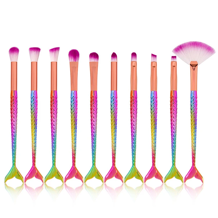 

2021New arrivals Makeup Brushes Set10pcs Eyebrow Highlighter Powder Foundation Eye Shadow Brush, As pictures