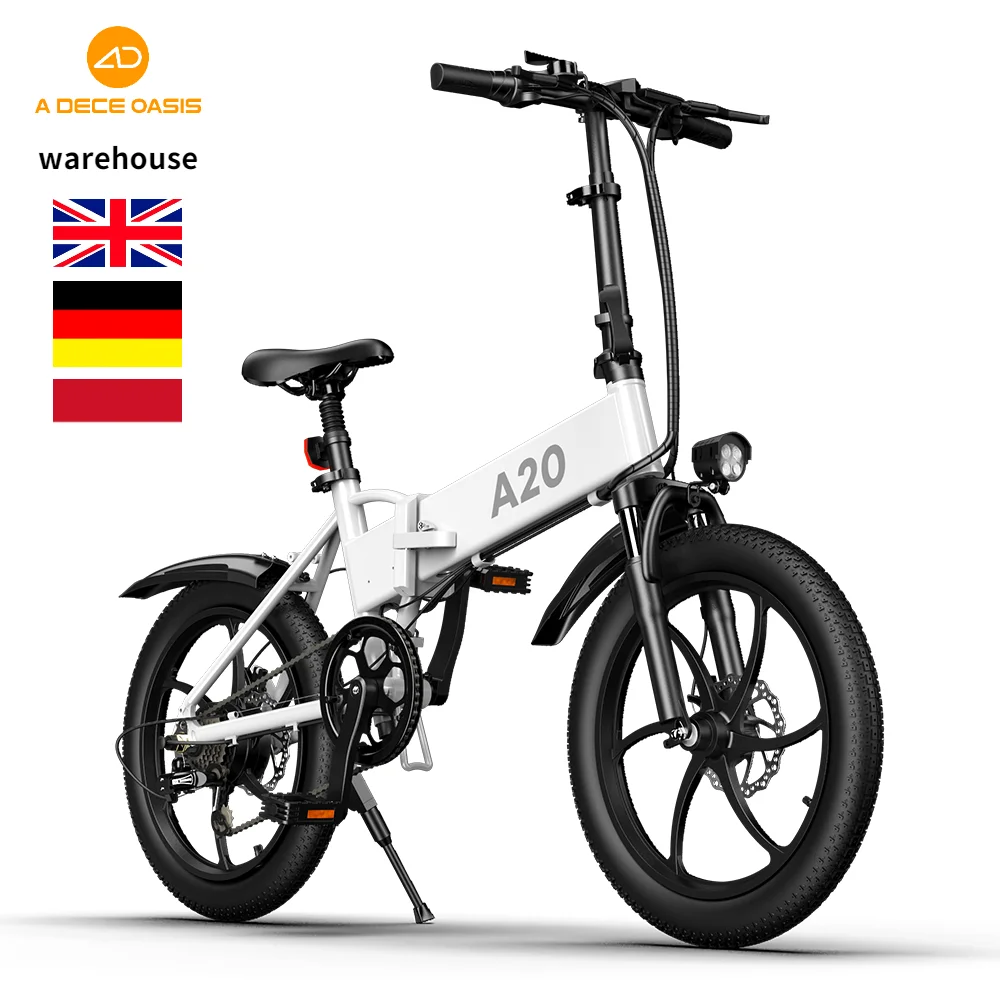 

Dropshipping US warehouse A20 folding fat tire city road bike full suspension ebike 7 Speed Electric Bicycle