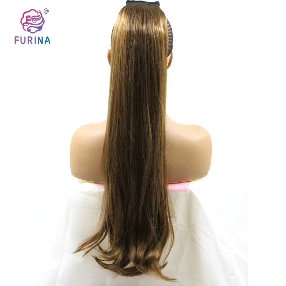 

Wholesale ponytail 26" 250G long curly synthetic wrap ponytail hair extensions synthetic for women, Pure colors are available