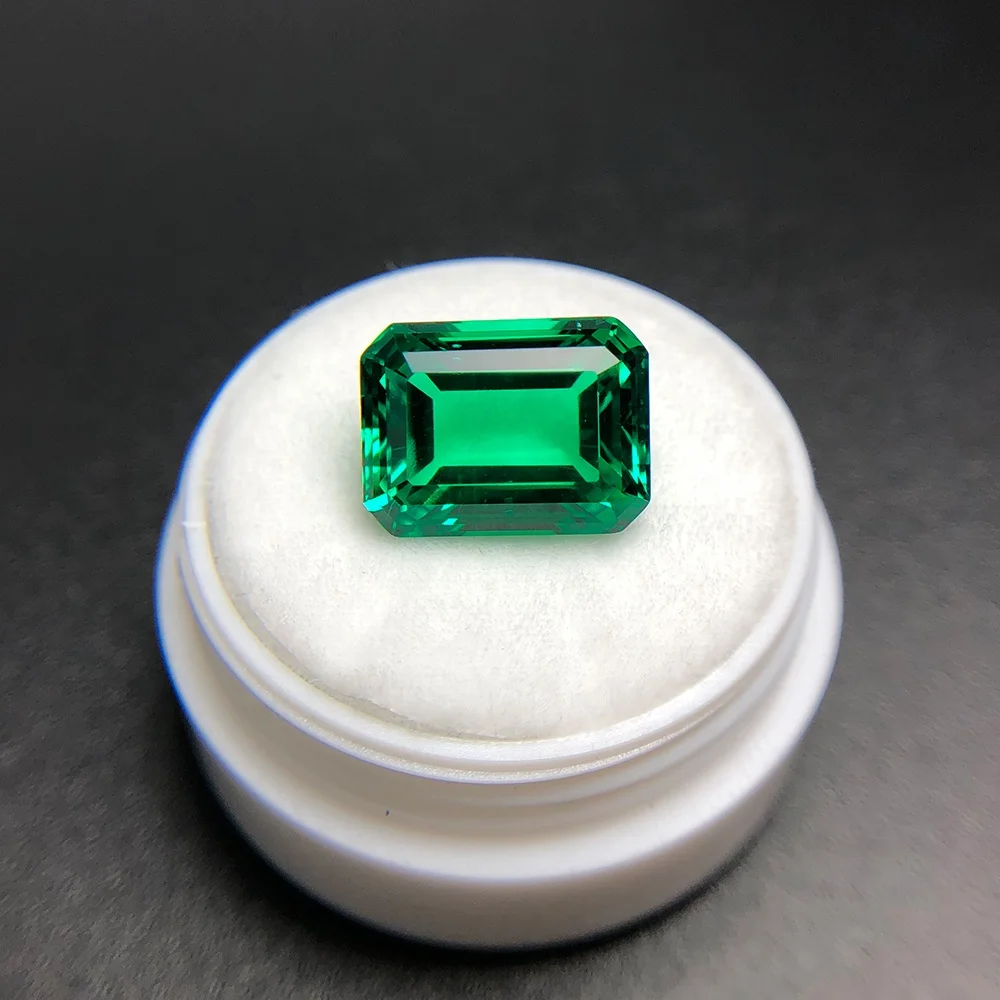 

Synthetic Emerald Gem Stones Octagon Emerald Cut Green Color Lab Created Emerald 1carat