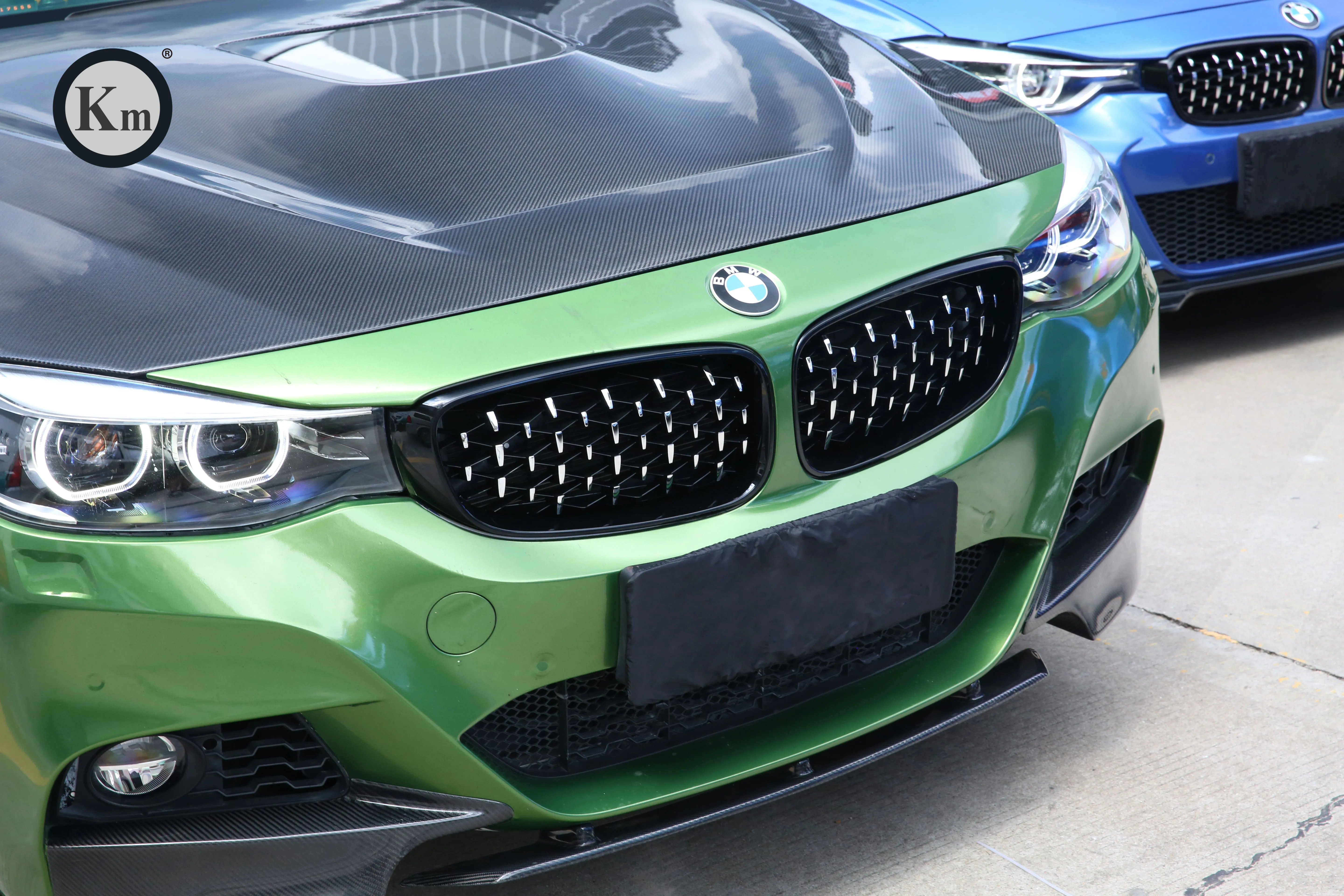 km 为宝马 3gt 2014-2018 f34 前保险杠格栅钻石格栅流星式格栅