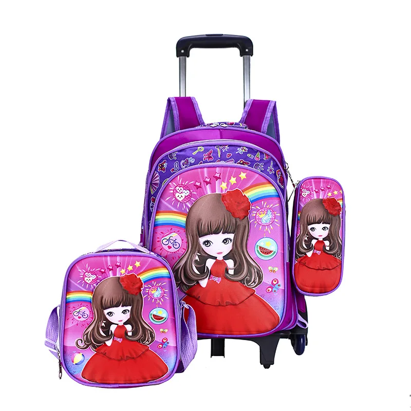 

Premium OEM Twinkle School Boys And Girls Three-piece Suit Large-capacity Children's Schoolbag Kid Trolley Bag