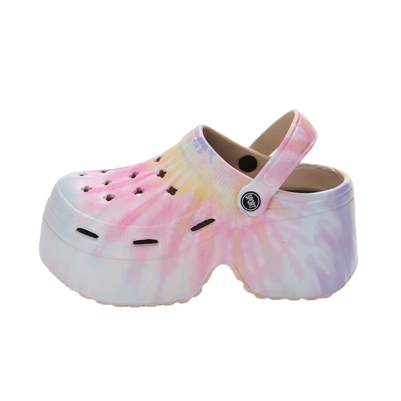 Soft anti slippery ladies casual Women Wedges shoes summer beach women EVA slides slipper plush shoes DIY clogs with high heel