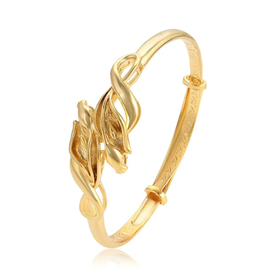 

A00487082 xuping jewelry Customized simple and light luxury 24K gold-plated petal winding adjustable bangle