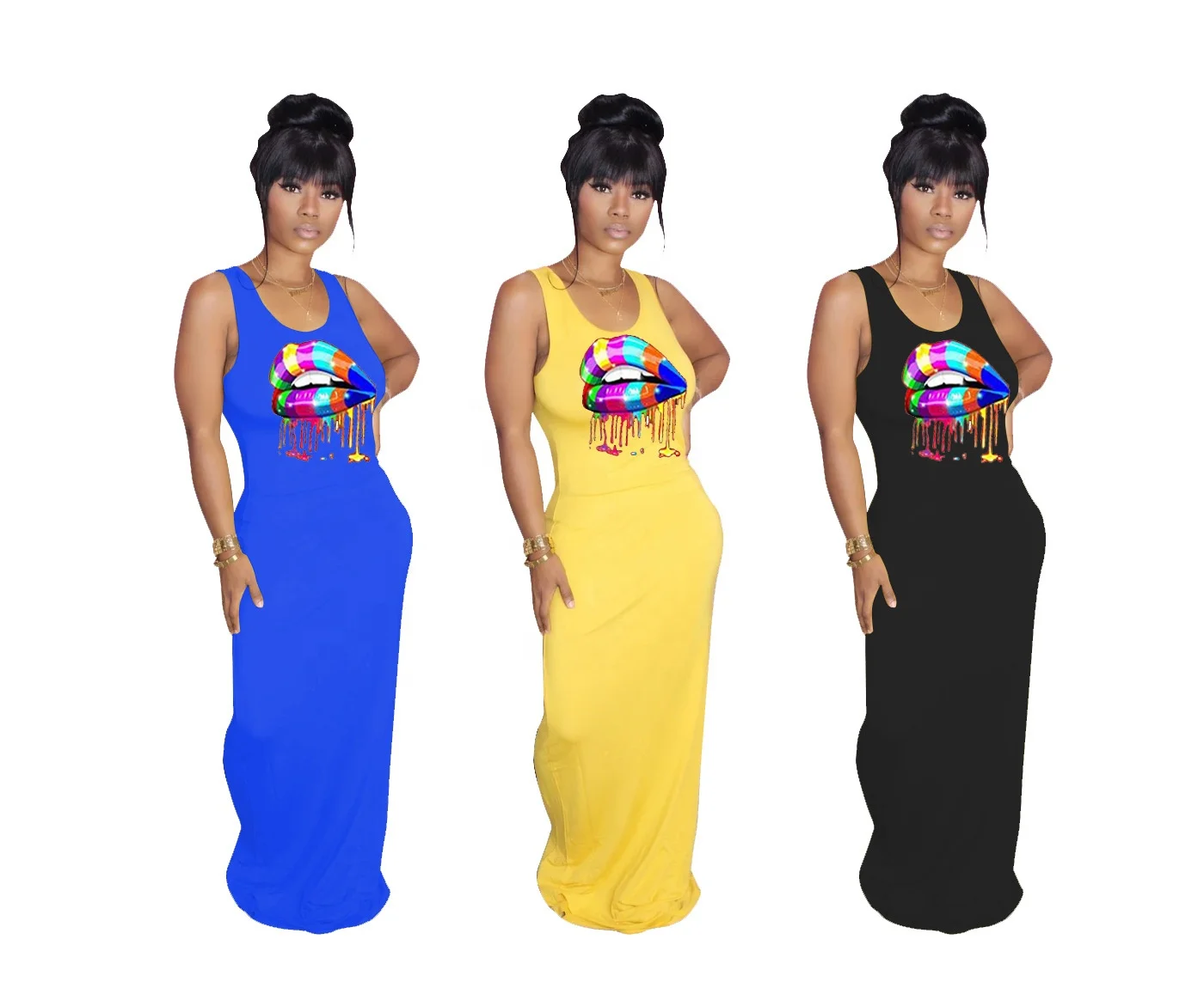 

MT58-1037 Wholesale Amazon Elegant Clothing Design Women Long Bodycon African Dress