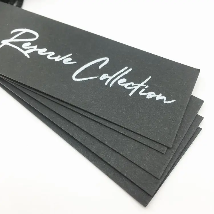 Custom Brand Logo Special Black Cardstock Screen Printed Hang Tag For