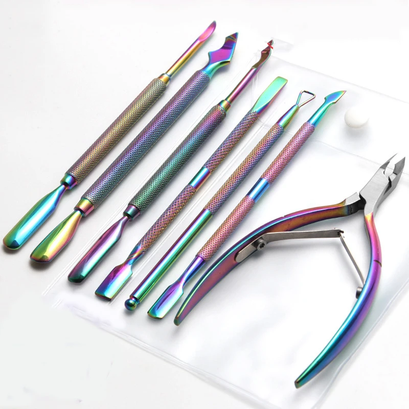 

Professional Scissors Rainbow Nail Art Manicure Tools colorful dead skin remover nail cuticle nipper