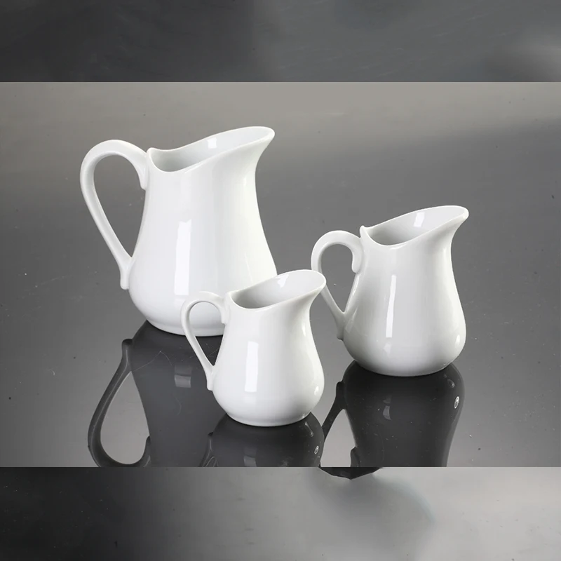 

Restaurant Tableware Porcelain Dinnerware White Milk Jug Tea Set White Ceramic Milk Pot, Customized