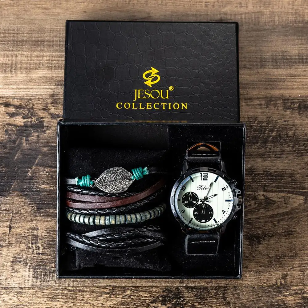 

Men's Gift Watch + Bracelet Set Creative Combination Set