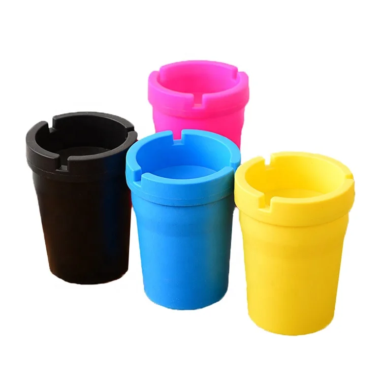 

Portable Outdoor Windproof Candy Color Colorful Double-layer Car Ashtray