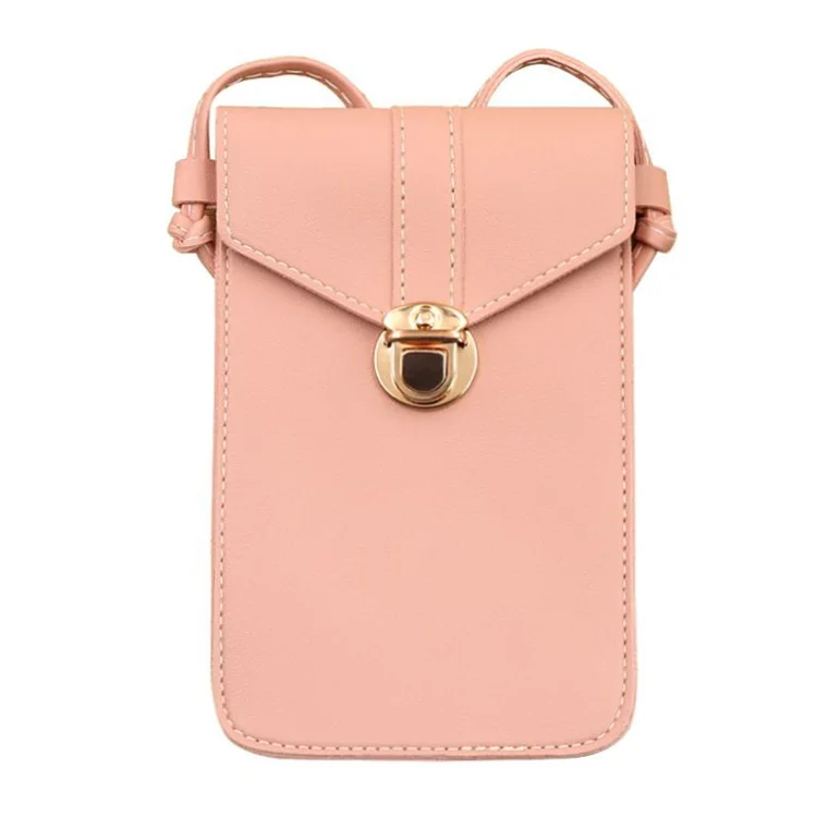 

Ladies PU Leather Mobile Phone Bag Cross Body Purse Colorful Small Shoulder Bag, Black ,dark pink,light pink,dark green,light gray,dark gray