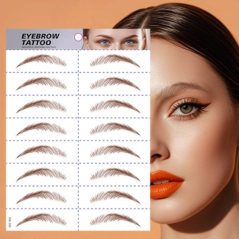 Wholesale Temporary 6D Simulation Waterproof Semi-Water Transfer Printing Embroidery Tattoo Spot Eyebrow Tattoo Sticker