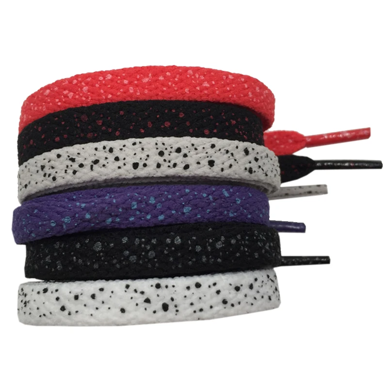 

Coolstring flat elastic shoe laces splatter polka dot shoelaces polyester laces, 6 colors available,support customized color