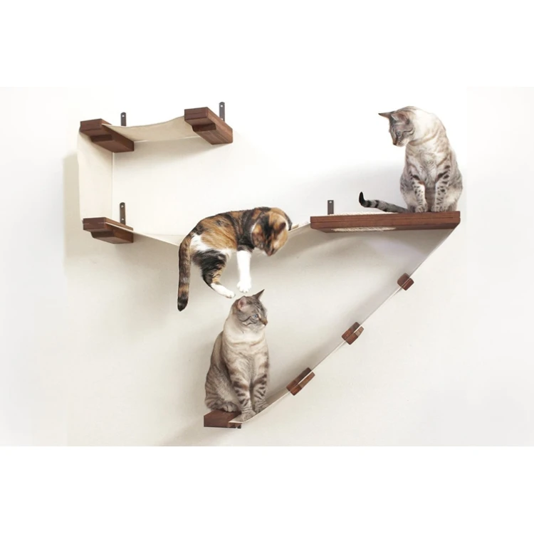 

Amazon Hot Selling Manufacture Pet Furniture Cat Wall Shelves with White Canvas, Customized color
