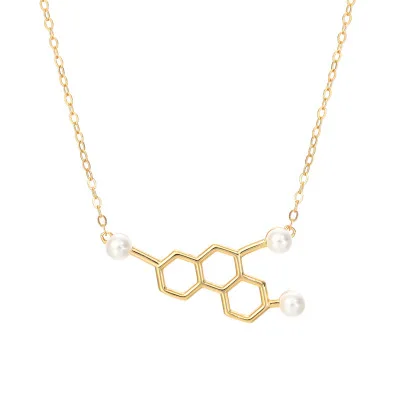 

Popular Design 925 Sterling Silver Necklace With Shell Beads Geometric Pendant Necklace, Gold,silver