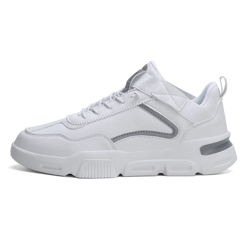 

China Factory Fashion Casual Men Flat Sports Shoes Comfortable Upper White Sneakers For Men