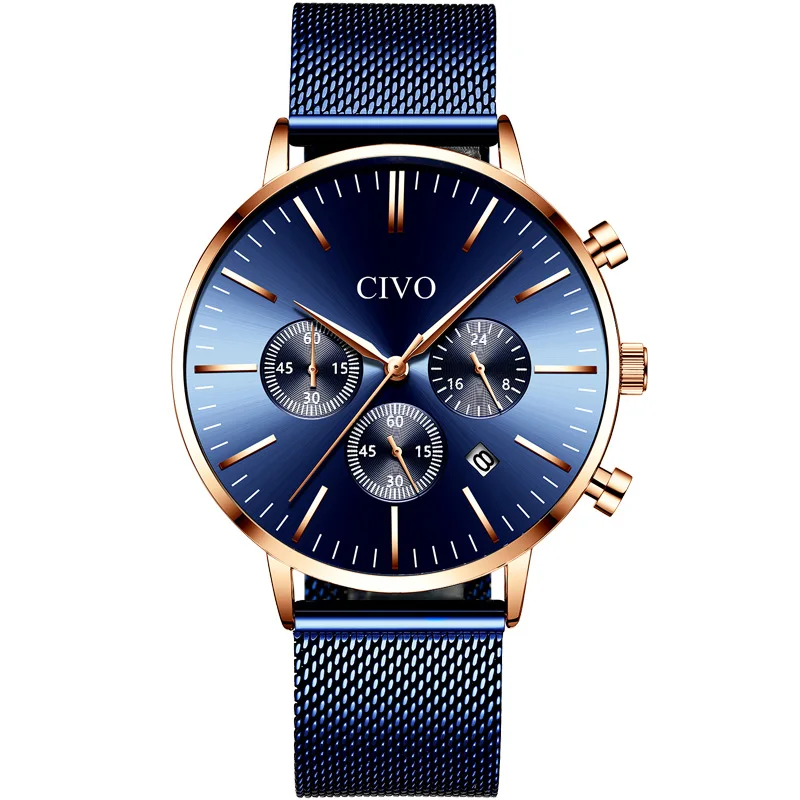 

CIVO 2020 analog-digital Relogio Masculino Watches Top Brand Luxury Men Military Wrist Watches Full Steel Relogio Masculino