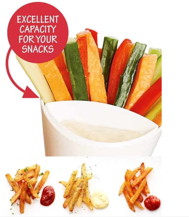 2021 Hot Sale 4-pack French Fry Cone Dipping Cups/BPA free French Fries and Veggies /Removable Dip Cup
