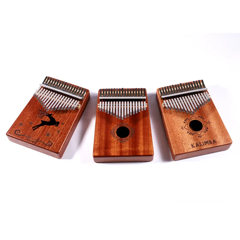 

Sapele kalimba musical instrument Mahogany Kalimba 17 Keys Thumb Piano with EVA case