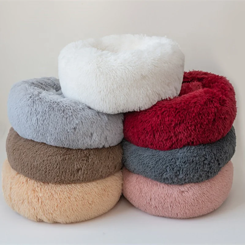 

Quality Beds Velvet Washable Drop shipping for Dog Cat Comfy Calming Popular Wholesale Soft Cozy Top Luxury Plush Round Dog Bed, Customized color