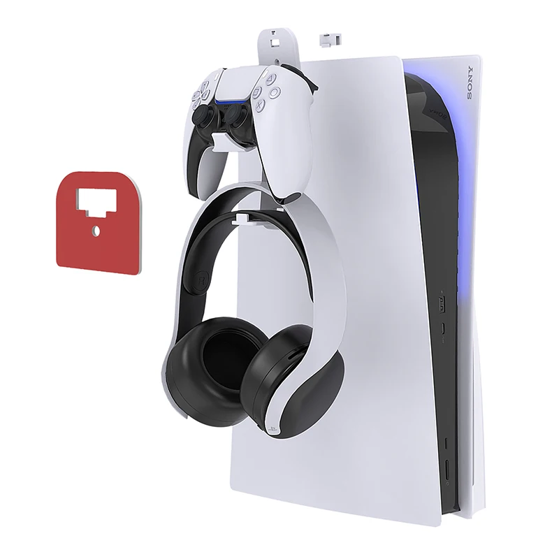 

Hot Sale For Wall Mount Hanger Bracket Controller Headphone Rack External Hard Drive With Hook Ps5 Cd Holder, White