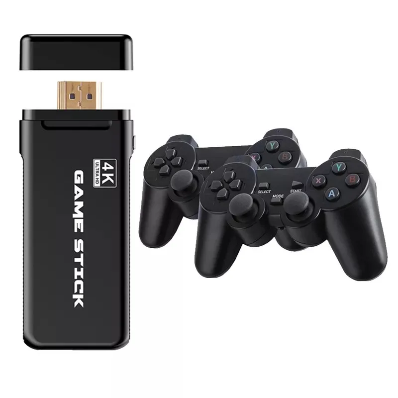 

Portable TV Game Stick 4K HD Video Game Console Retro 64GB 10000 classic Games Wireless Dual Controller