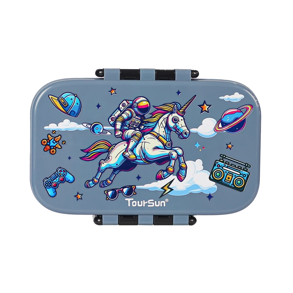 Hot Sale Custom Logo 4 Compartment Portable Airtight Rectangular Bento Box Microwaveable Kids Lunch Heatable BPA Free Storage