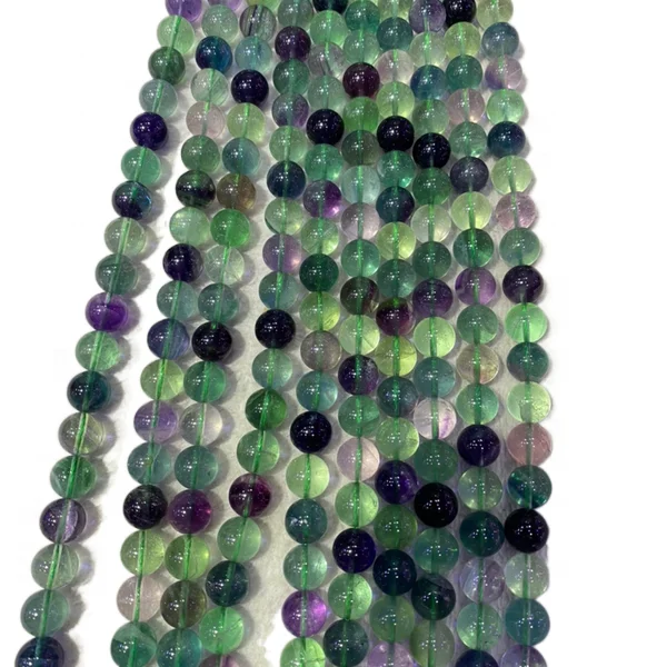 

Wholesale natural mineral 8mm AAA Colorful Fluorite semi-precious stone gemstone loose beads for jewelry making, 100% natural color