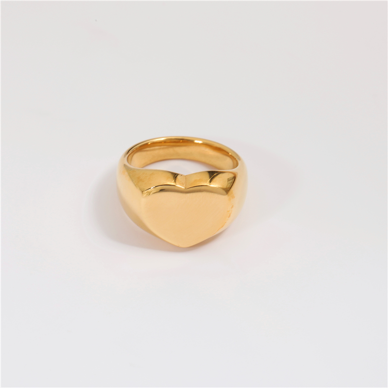 

High End Gold Plated Heart Stainless Steel Rings for Women Tarnish Gold Jewelry