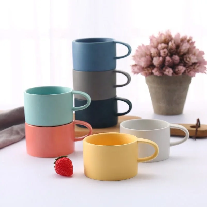 

New Design Mugs Ceramic Nordic Style Multi-color Frosted Matte Ceramic Coffee Cup