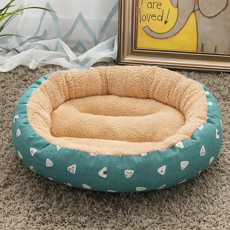 

Best Selling Products Custom Luxury Comfortable Pet Sofa Wholesale OEM Available Custom Logo Cushion Dog Round Bed, Grey/brown/beige/blue/pink