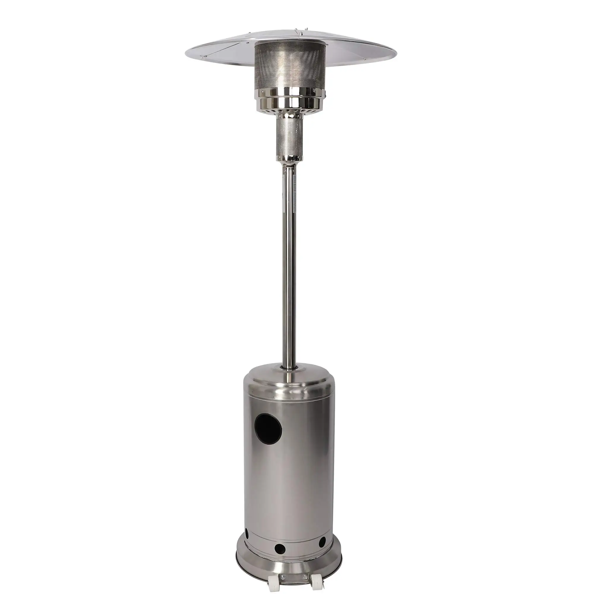 

Umbrella Outdoor Heater 46,000 BTU Gas Patio Heater with Wheels, Silver