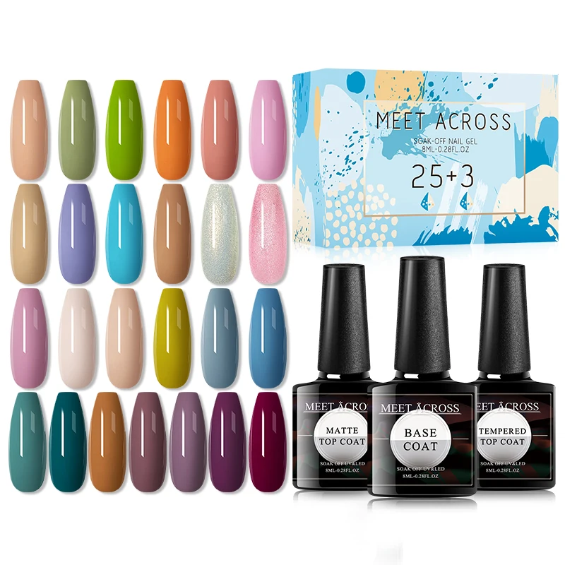 

Wholesale 25pcs/box Soak Off Kit Nail Uv Professional Gift Long Lasting Gel Polish Set, 25colors