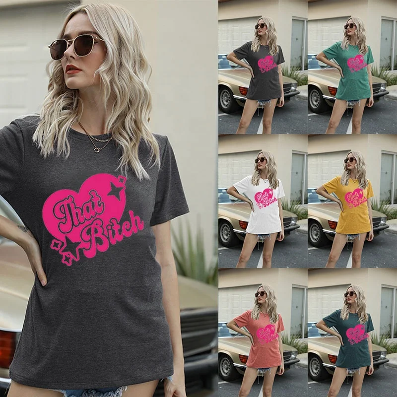 

Wholesale Harajuku Letter Printed Graphic Tees Custom Cotton Clothing Printed Oversized Tie-Dye Vintage Women Tshirt, Black white gray dark blue red