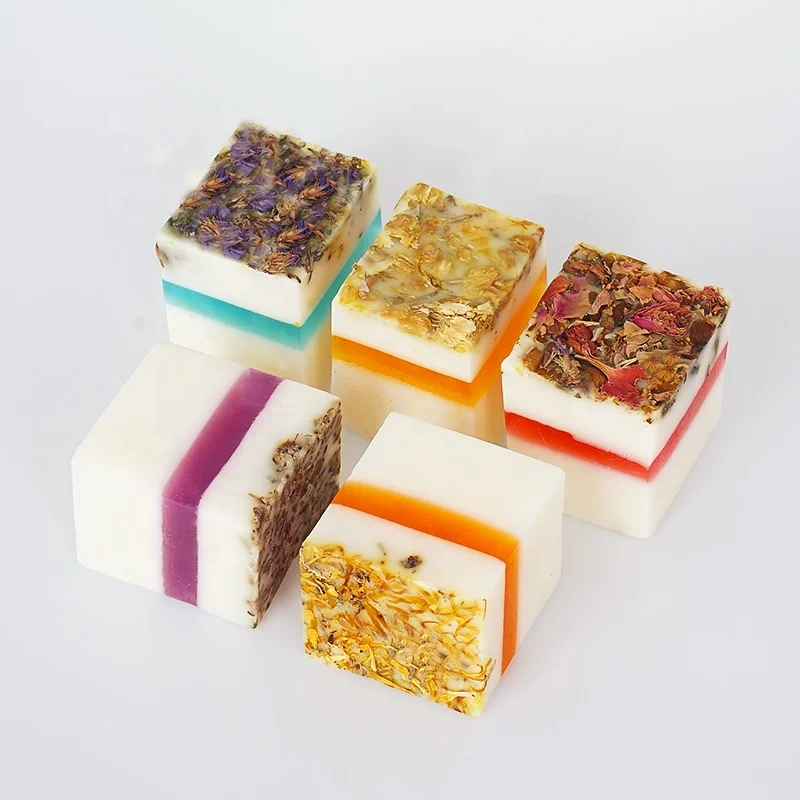 

Customize Natural Petal Bathing Soap Handmade Whitening Moisturizing Organic Ingredients Fragrance Bath Flower Soap, Colorful