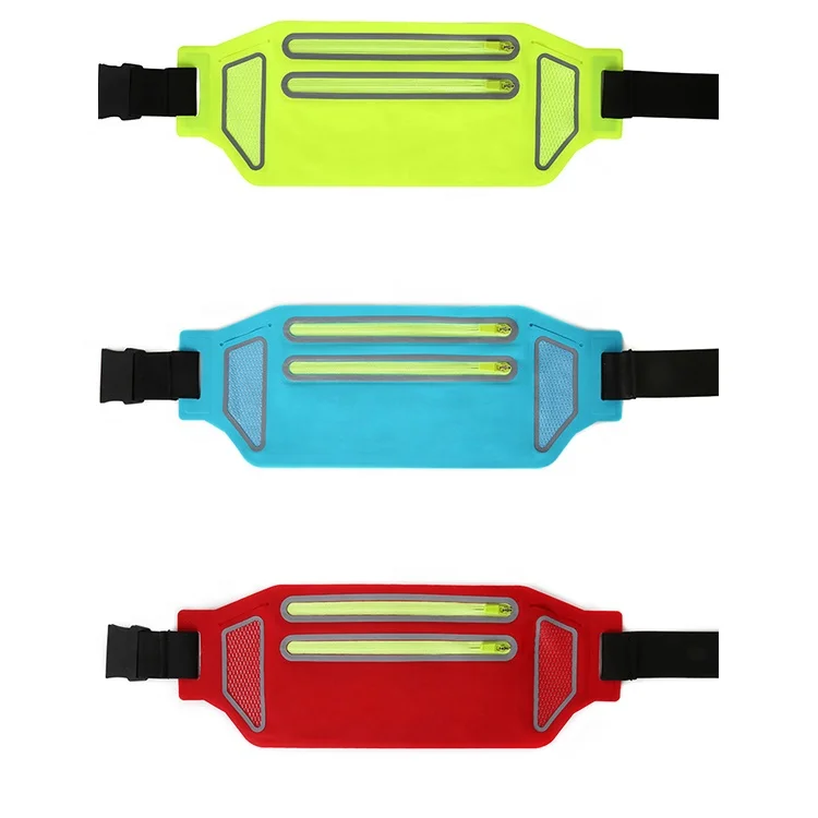 

Ultra Thin Outdoor Sports Reflective Strip Design Cell Phones Running Pouch Holder Waterproof Mobile Phone Waist Bag for Fitness